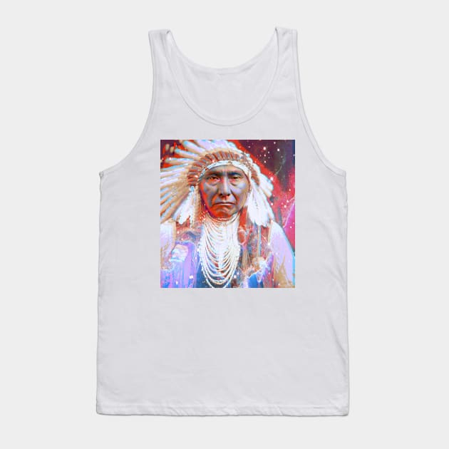 Native American Crazy Horse Tank Top by icarusismartdesigns
